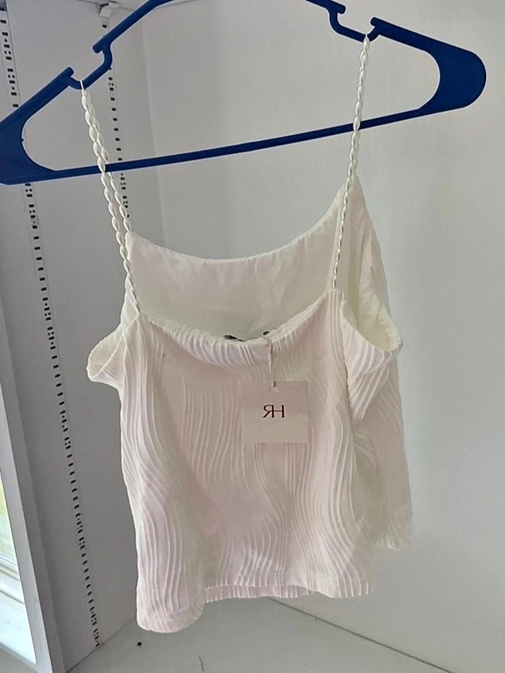 RIHOAS Pleated Camisole in White Size Large